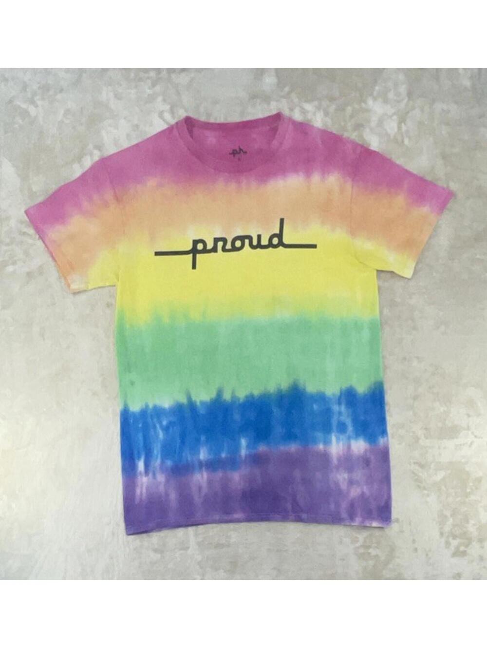 ph Phluid Project Proud Tie Dye T Shirt Sz S LGBTQ Pride Rainbow Colorful